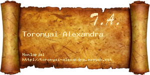 Toronyai Alexandra névjegykártya